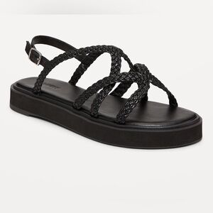 Old Navy Black Braided Strap Platform Sandals